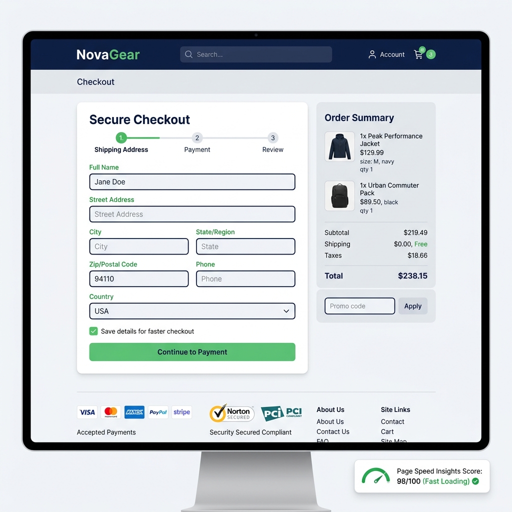 E-commerce Fast Checkout Redesign